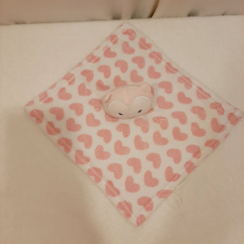 Gentle Steps Swiggles 12" Pink Hearts Owl Baby Girl Security Blanket Lovey Soft